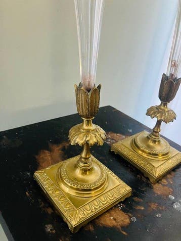 Vase (2) - Bronze doré - Napoléon III vases, Antiquités & Art