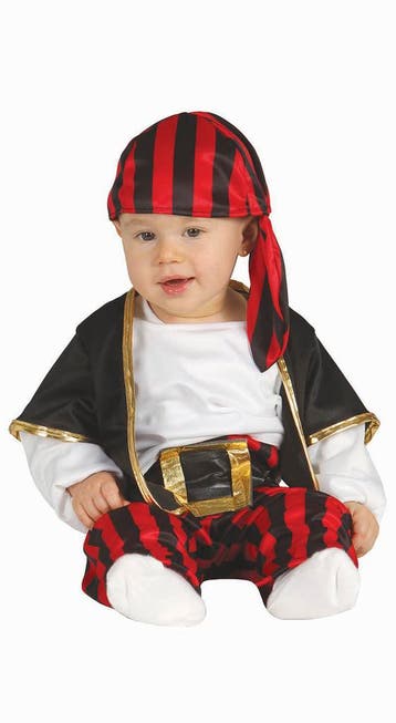 Piraten Kostuum Baby Zwart Rood, Kinderen en Baby's, Carnavalskleding en Verkleedspullen, Verzenden, Nieuw
