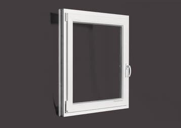 PVC raam draaikiep b100xh100 cm Wit, Ophalen of Verzenden, Gevelraam of Ruit