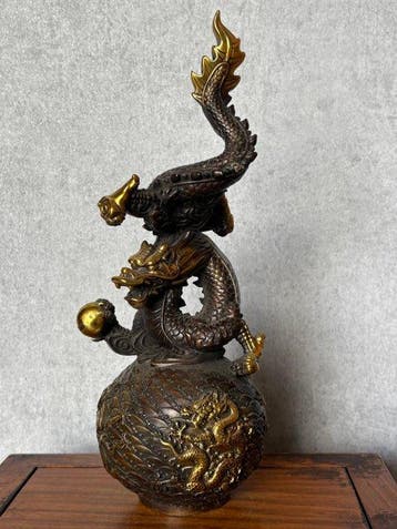Drakenstandbeeld 30 cm - Brons - China (Zonder minimumprijs)