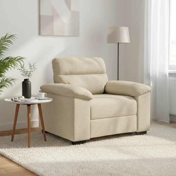 vidaXL Sofastoel Crème 100x81x84 cm Stof, Verzenden