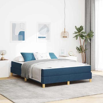 vidaXL Boxspring bed met matras Blauw 160 x 200 cm Stof, Verzenden, Nieuw