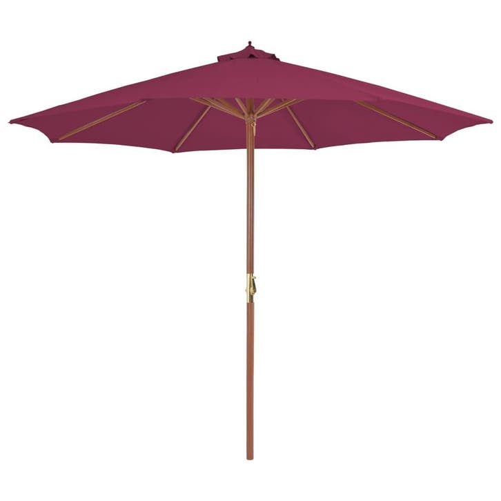 vidaXL Parasol met houten paal 300 cm bordeauxrood, Jardin & Terrasse, Parasols, Envoi
