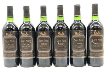 6 x 75cl Carte Noir AOC Cahors 1995 (Sud Ouest France, rood), Ophalen of Verzenden, Nieuw, Frankrijk, Rode wijn