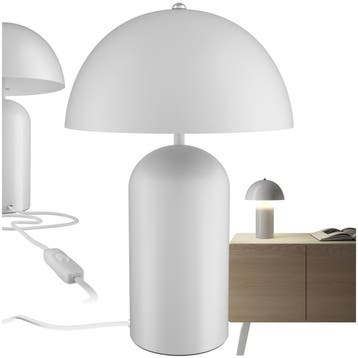 Kleine retro-tafellamp Altea, paddenstoeldesign, 40W - wit, Verzenden, Nieuw