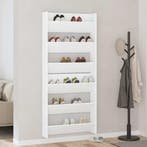 vidaXL Wandschoenenkasten 2 st 80x18x90 cm spaanplaat wit, Verzenden