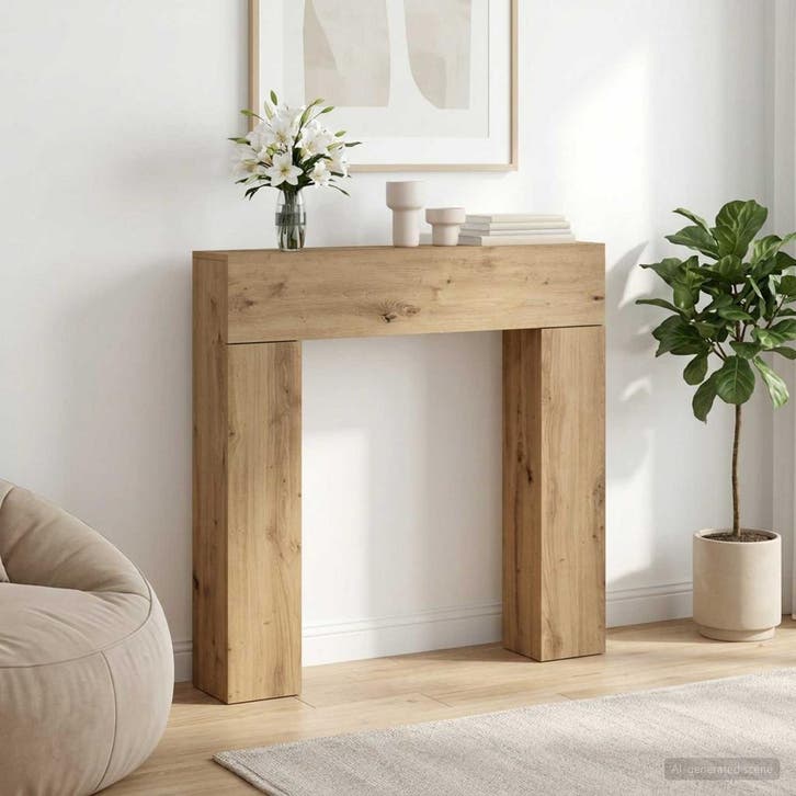 vidaXL Haardombouw Artisanaal eiken 102 x 18 x 100,5 cm, Huis en Inrichting, Kachels, Nieuw, Verzenden