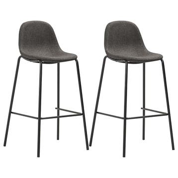 vidaXL Barstoelen 2 st stof donkergrijs, Verzenden, Nieuw