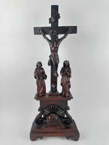 Antiek Crucifix - Hout - 1750-1800