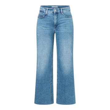MAC • blauwe Wide fringe jeans • 36, MAC, Nieuw, Maat 36 (S), Verzenden