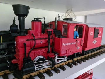 LGB G - 20212.3 - Rame automotrice (3) - Set de pompiers :, Nieuw