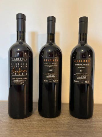 2002 Anfora, 2007 & 2011 Ribolla Gravner - Frioul-Vénétie, Verzamelen, Nieuw