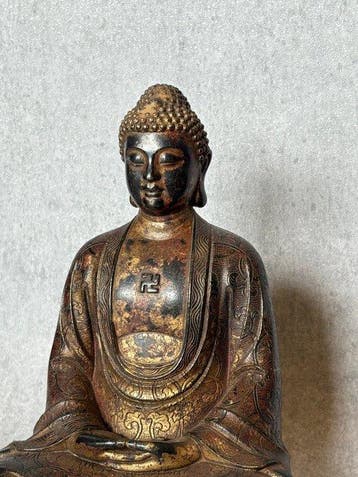Bijzondere mediterende Boeddha - Bronze - Chine (Sans prix