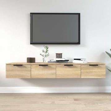 vidaXL Wandkasten 2 st 68x30x20 cm bewerkt hout gerookt, Verzenden