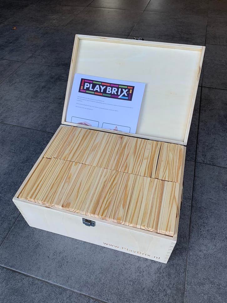 Houten speelgoed PLAYBRIX 500 stuks NIEUW in een mooie kist!, Kinderen en Baby's, Speelgoed | Houten speelgoed, Nieuw, Overige typen
