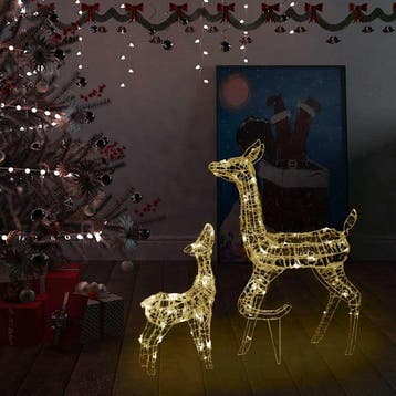 vidaXL Kerstversiering rendierfamilie 160 LEDs warmwit, Verzenden