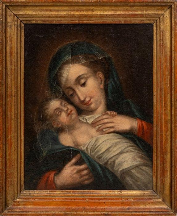 Italiaanse school (XVIII) - Madonna with the sleeping Child, Antiek en Kunst, Kunst | Schilderijen | Klassiek