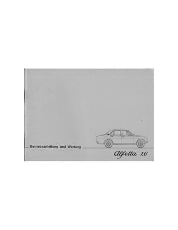 1976 ALFA ROMEO ALFETTA 1.6 INSTRUCTIEBOEKJE DUITS