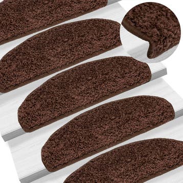 vidaXL Trapmatten 10 st 65x21x4 cm Bruin Halfrond Groot, Verzenden, Nieuw