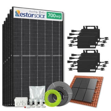 Zonnepanelen pakket voor schuindak - 4.2 kW - 6x 700, Ophalen of Verzenden, Nieuw
