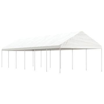 vidaXL Prieel met dak 13,38x4,08x3,22 m polyetheen wit, Verzenden, Nieuw