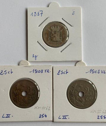 Belgique. Léopold II. 1870/1909 Lot 39 stuks (Sans prix de, Postzegels en Munten