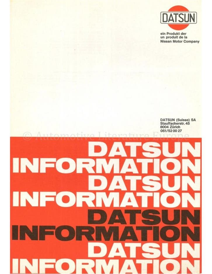 1968 DATSUN PROGRAMMA BROCHURE DUITS | FRANS, Livres, Autos | Brochures & Magazines