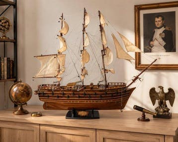 ENORME Voilier Fregate DU NAPOLEON en bois 90CM bateau