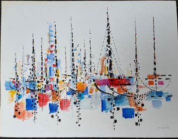 Jean Pierre Collin (1935-2025) - Bateau au port (sans prix