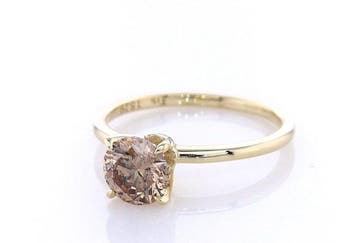 Ring - 14 karaat Geel goud - 1.00ct. tw. Diamant (Natuurlijk, Handtassen en Accessoires, Ringen, Nieuw