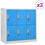 vidaXL Lockerkasten 2 st 90x45x92,5 cm staal lichtgrijs en, Verzenden, Nieuw