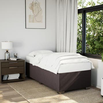 vidaXL Bedframe zonder matras 90x190 cm stof donkerbruin, Verzenden