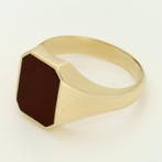Ring - 14 karaat Geel goud - Carneool, Handtassen en Accessoires, Ringen, Nieuw