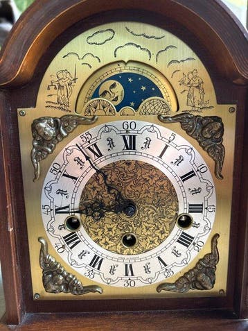 Horloge de table - Franz Hermle - Style antique Bois, Laiton, Antiquités & Art