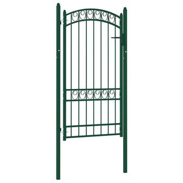 vidaXL Poort met gebogen bovenkant 100x175 cm staal groen, Tuin en Terras, Verzenden, Nieuw