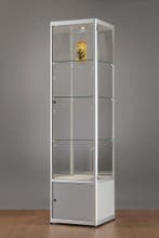 *TIP*  Luxe vitrinekast aluminium 50 cm met onderkast en LE, Ophalen of Verzenden