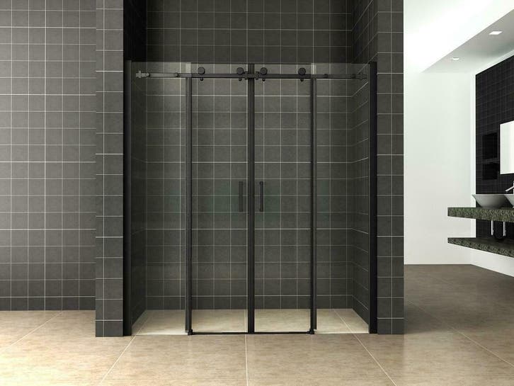 schuifbare nisdeur 4-d. mat-zwart 1800x2000 chr.8mm NANO, Huis en Inrichting, Badkamer | Badkamermeubels, Ophalen of Verzenden