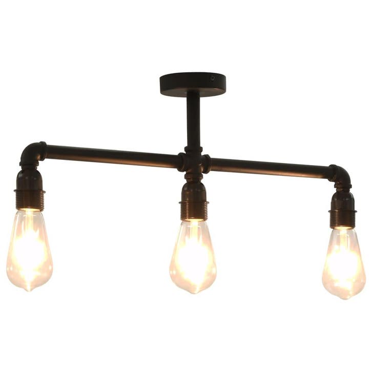 vidaXL Plafondlamp 3xE27 zwart, Huis en Inrichting, Lampen | Overige, Nieuw, Verzenden