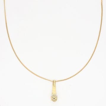 Halsketting - 14 karaat Geel goud Diamant (Natuurlijk)