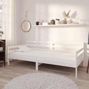 vidaXL Slaapbank massief grenenhout wit 90x200 cm, Verzenden