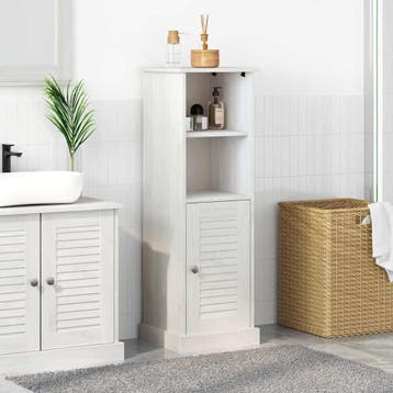 vidaXL Badkamerkast VIGO Wit en Antiek Wit 37 x 34 x 110 cm, Verzenden, Nieuw
