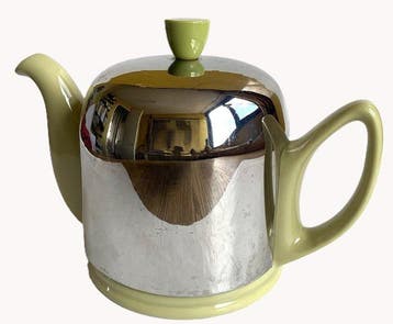 Guy Degrenne - Théière - Porcelaine, acier inoxydable et