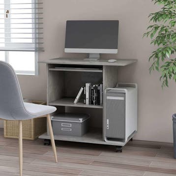 vidaXL Computerbureau 80x50x75 cm bewerkt hout betongrijs, Verzenden, Nieuw