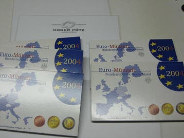 19,40 Euro Brd Kursmuntset 2004 A D F G J komplett polier..., Verzenden, België