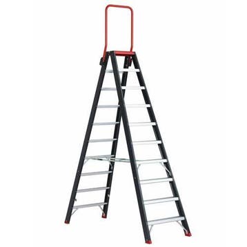 Altrex dubbele trapladder Taurus 2×10 treden met steunbeugel, Doe-het-zelf en Bouw, Ladders en Trappen, Ophalen of Verzenden, Nieuw