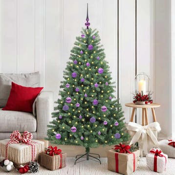 vidaXL Kunstmatige Hinged Kerstboom Groen 150 cm PVC en, Verzenden, Nieuw