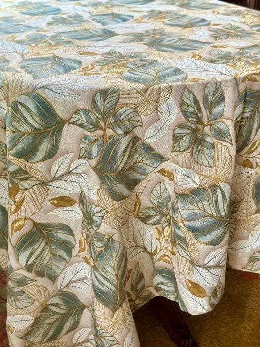 Hoes voor ruime tafels, plantendessin, ruime tafels 2,70 x, Antiek en Kunst, Antiek | Tapijten, Tafelkleden en Textiel