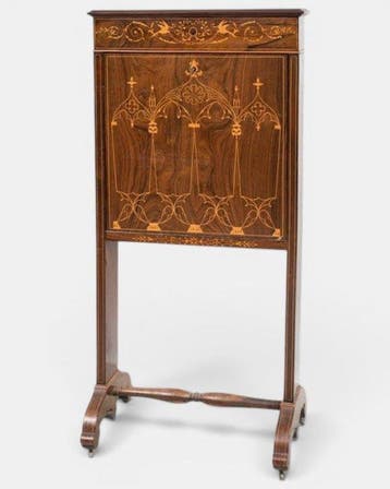 Secrétaire - Esdoorn, Walnoot - antieke secretaire