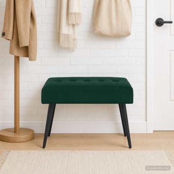 vidaXL Bank met knopen tufting Donkergroen 60 x 40 x 45 cm, Verzenden