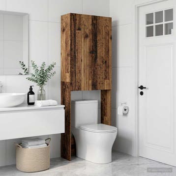 vidaXL Toiletkast ALKMAAR Oud hout 66 x 25,5 x 190 cm, Huis en Inrichting, Verzenden, Nieuw